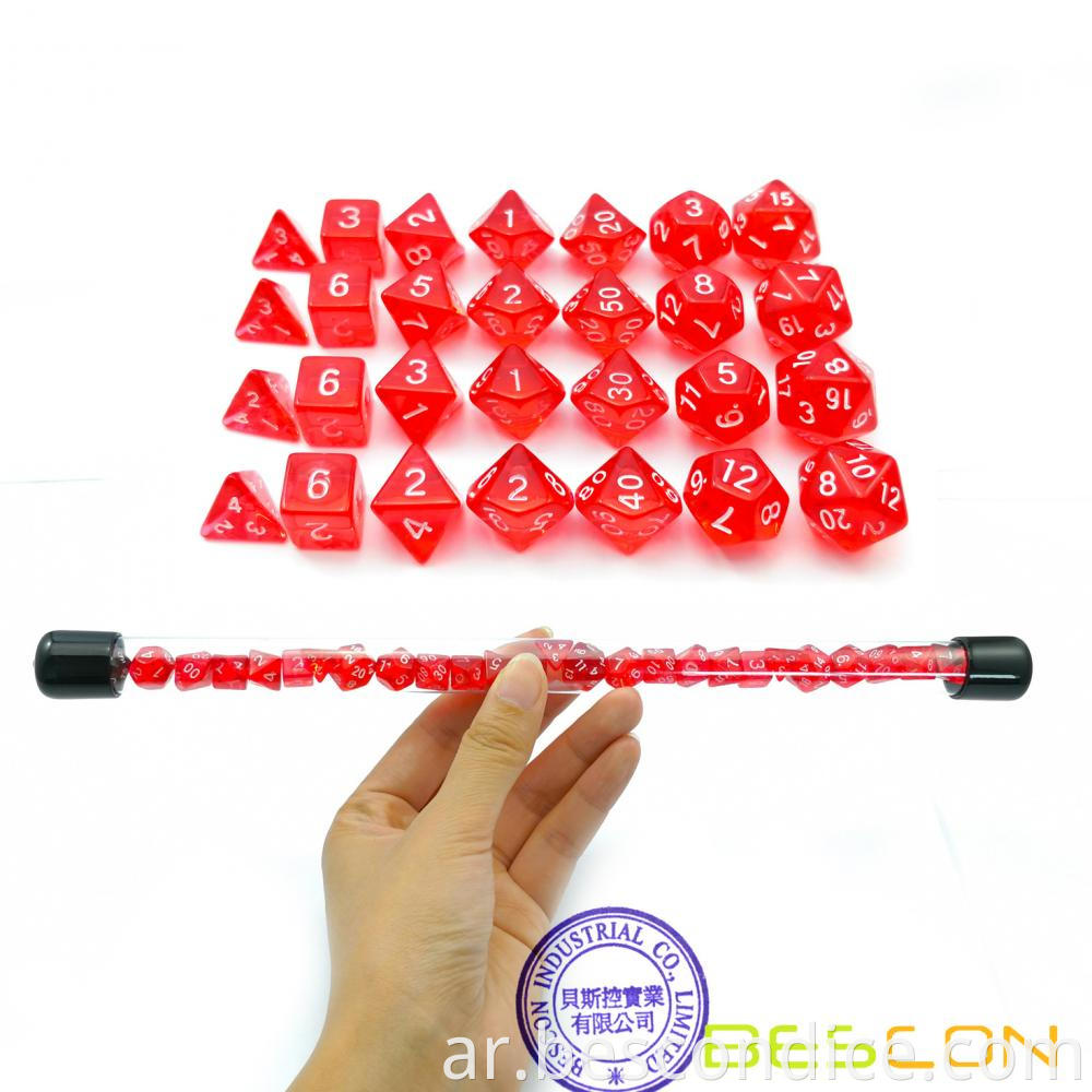 10mm Mini Poly Dice Set 28pcs Tube 3